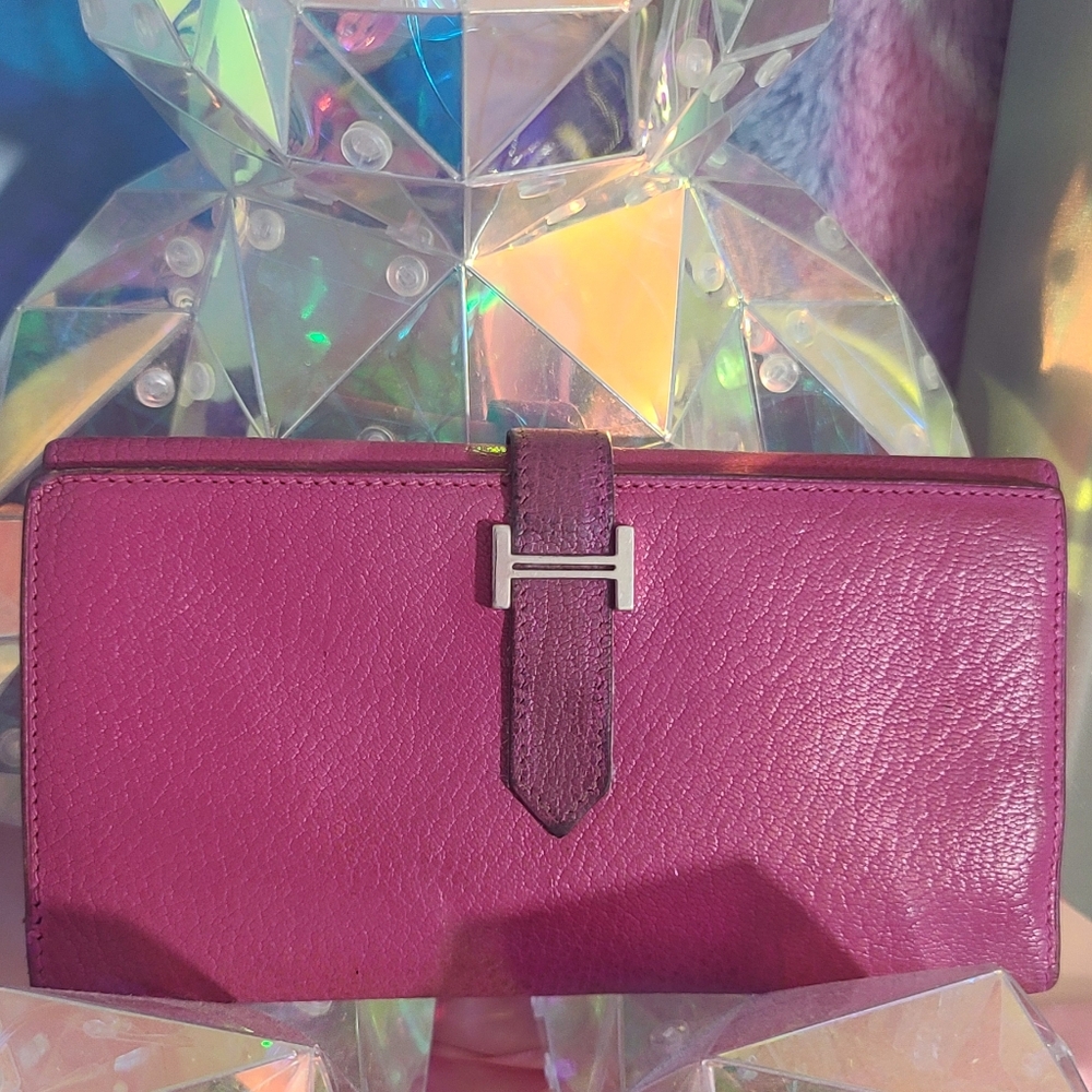 AUTHENTIC HERMES Bearn tri-fold wallet, Pink